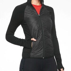 Athleta Women XL Flurry Force Insulated PimaLoft Jacket II Black Athleisure Zip